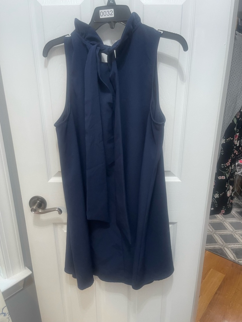 Mud Pie Navy Ruffle Neck Mini Dress - Picture 10 of 12